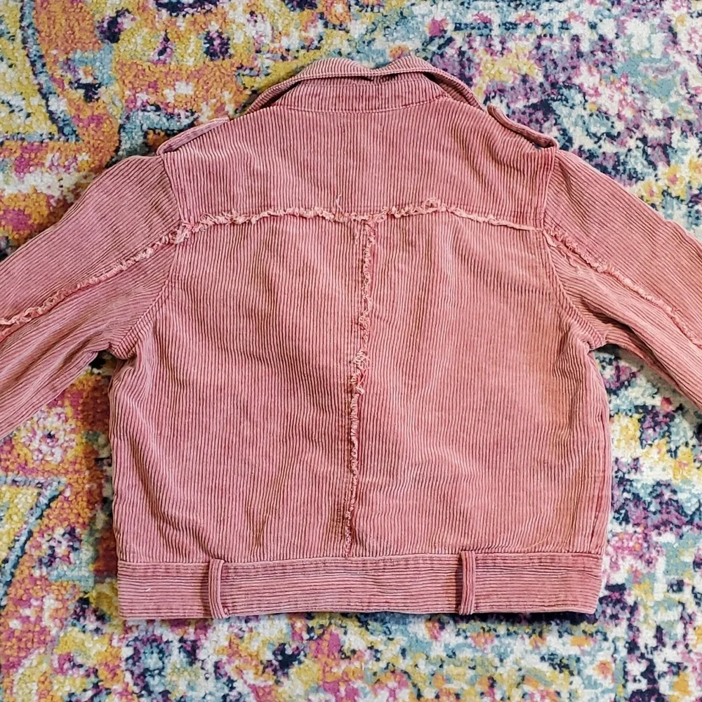 POL Pink Corduroy Cropped Bomber Utility Jacket - Picture 6 of 6